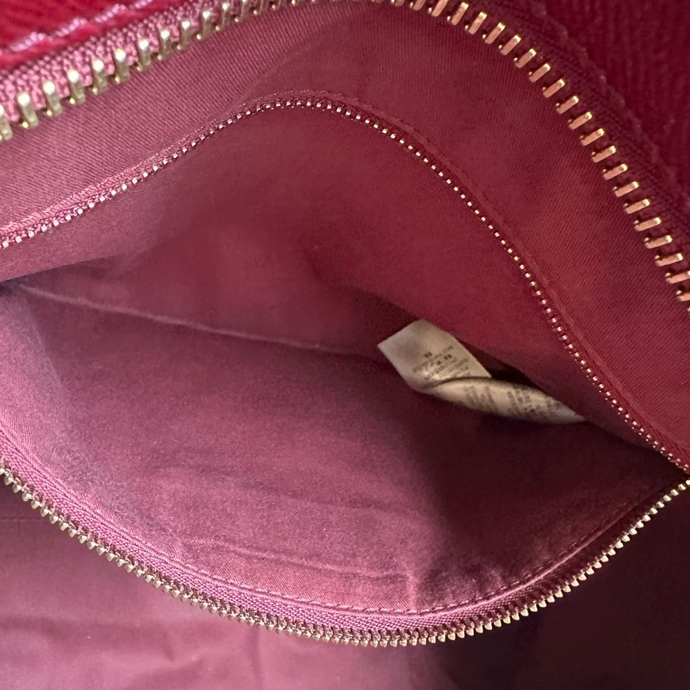 Heritage Plaid Satchel Handbag in Burgundy and Beige - Picture 9 of 11